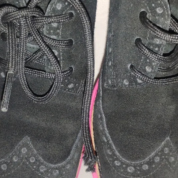 Cole Haan Lunargrand Women's Blue Suede Wingtip Pink Soles Shoes Size 8 D38899 - Picture 13 of 14